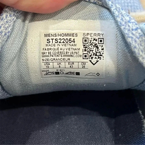 Sperry Men's Striper II CVO Gingham Sneakers Blue Size 10 Casual - Picture 8 of 9